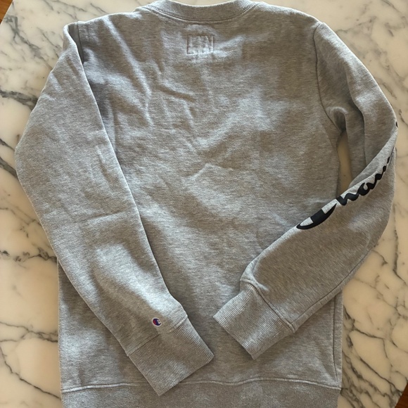 Kids Grey Champion Crewneck Sweatshirt - Picture 4 of 5